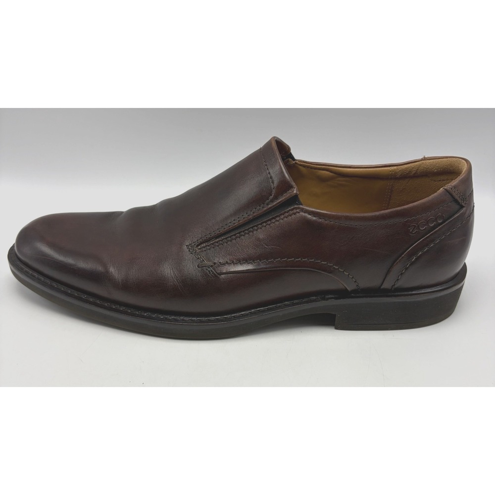 Ecco Metropole London Slip On Loafers Mens 11 Brown Leather Shoes Comfort